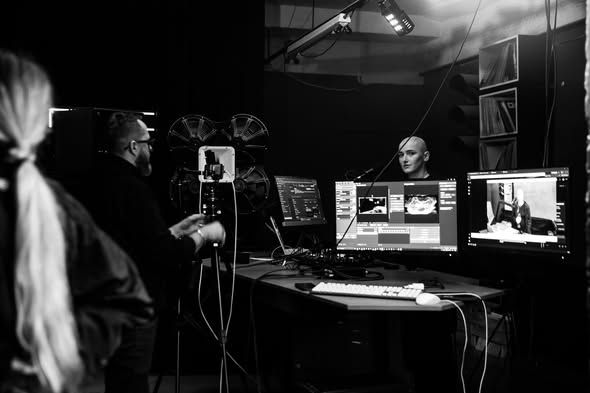 Camera and streaming desk in the KINETIC studio